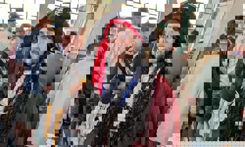 A person dressed up in fancy dress in a pirates outfit